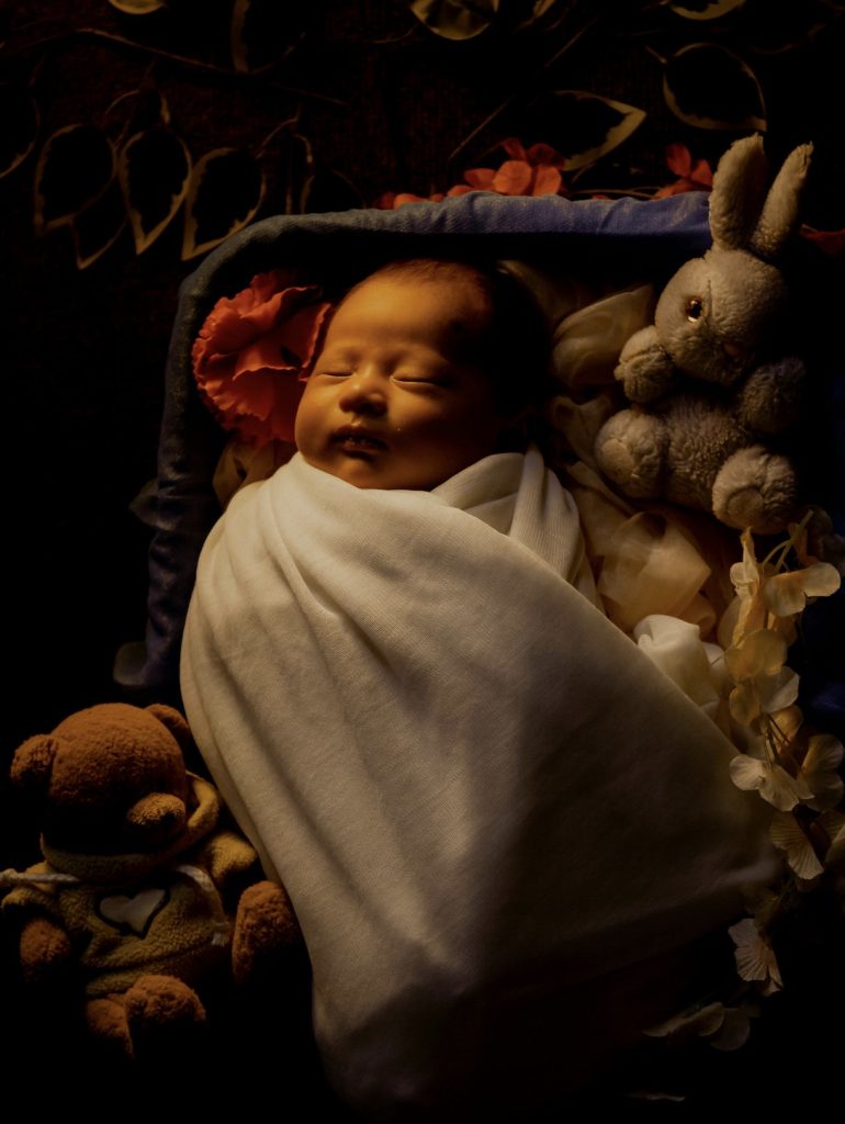 Baby Sleeping in Comfortable Cotton Fabrics