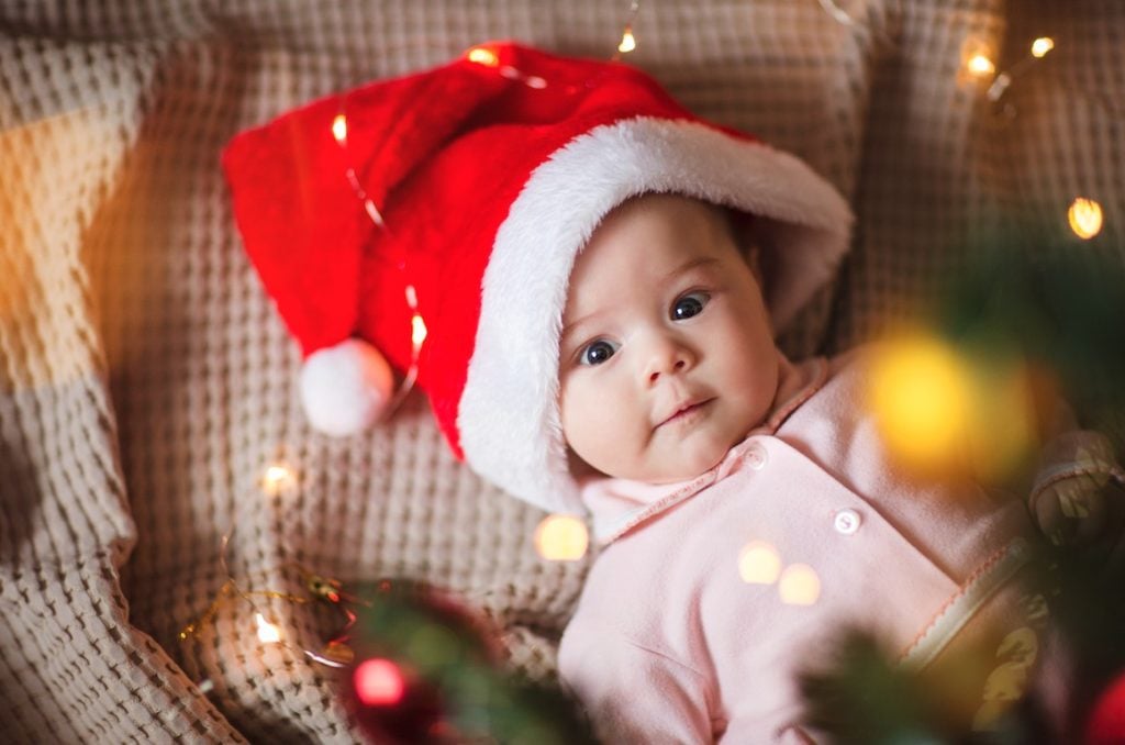 Cute Baby in Signature Christmas Outfit