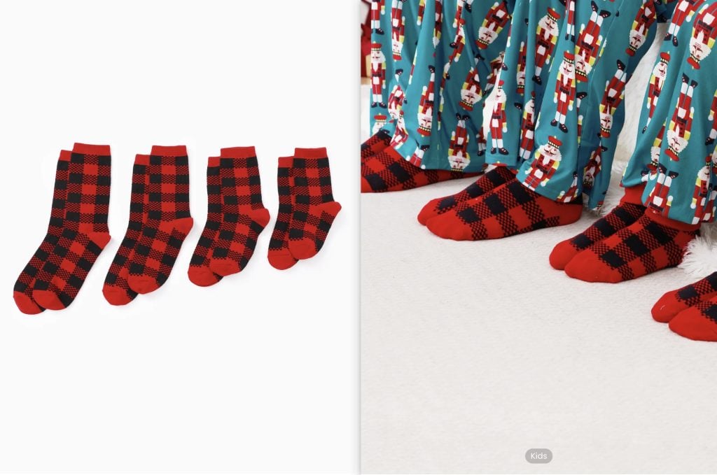 Christmas Socks Family Matching Classic Red&Black Plaid Socks