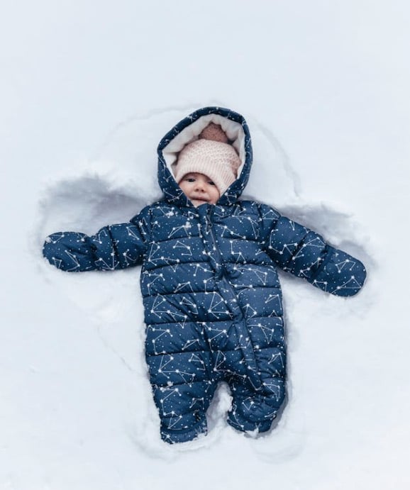 Baby in Snowsuit for Winter Outing